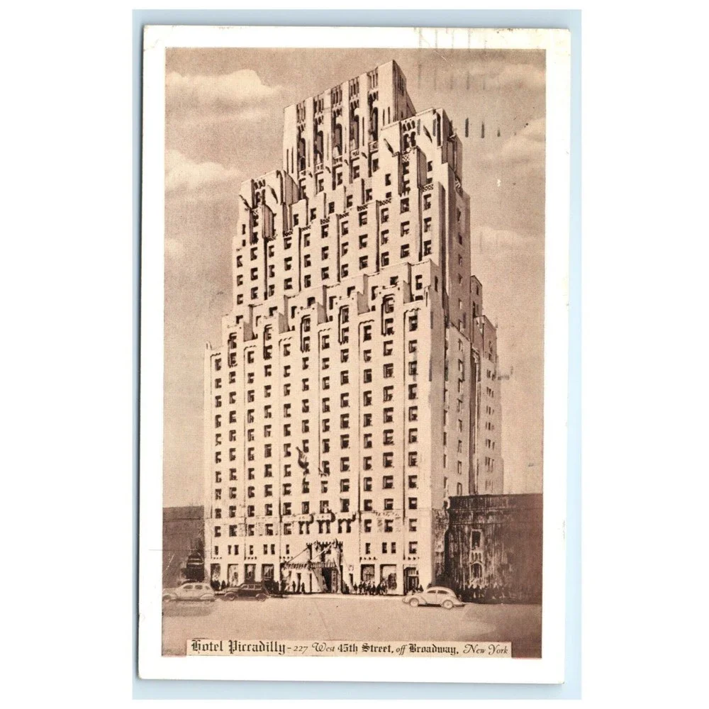 Vintage Postcard Hotel Piccadilly 227 West 45th Street New York City Posted 1938